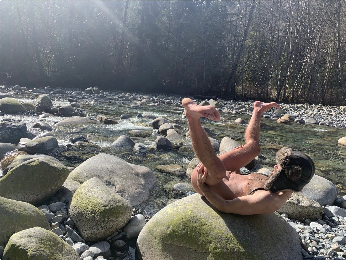 Will Blunderfield sunning, basking in natural light.